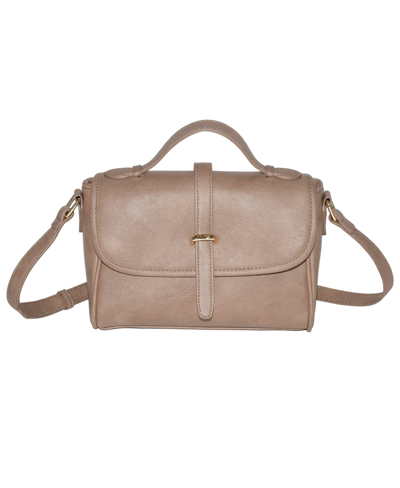 Shop Nicci Ladies' Cross Body Bag With Flap In Taupe