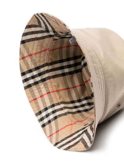 Shop Burberry Check-print Reversible Bucket Hat In Brown