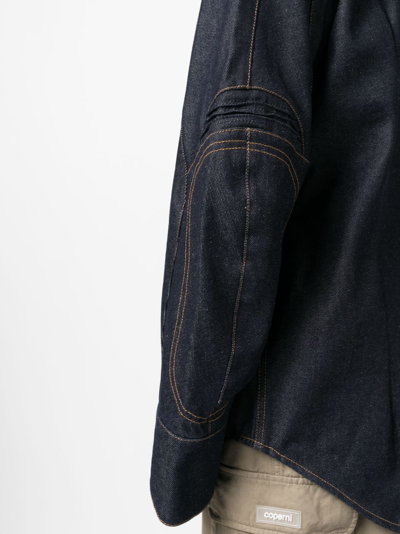 Coperni Drop-shoulder Denim Shirt In Blue