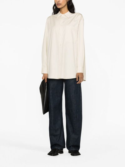 Shop Lemaire Layered Cotton Shirt In Neutrals
