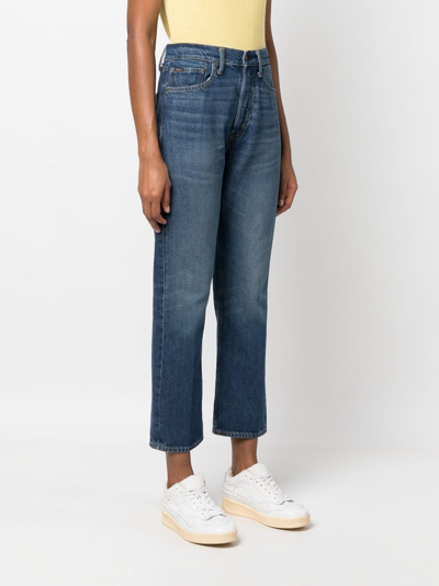 Polo Ralph Lauren 3x1 Rigid High-waist Cropped Jeans In Blue