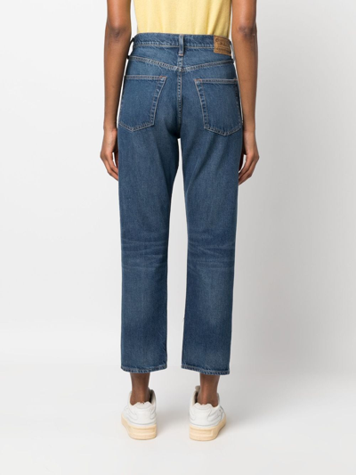 Polo Ralph Lauren 3x1 Rigid High-waist Cropped Jeans In Blue