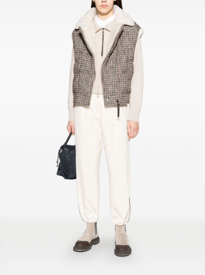 Shop Brunello Cucinelli Balloon-leg Cotton Trousers In Neutrals