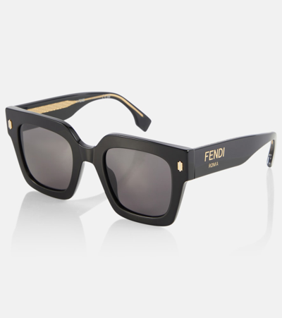 Fendi Roma Square Acetate Sunglasses In Black