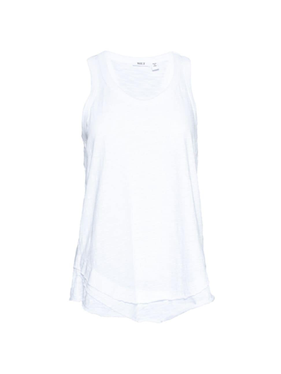 Shop Wilt Women's Shrunken Raw Mock Hem Shirttail Tank In White