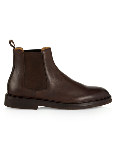 Shop Brunello Cucinelli Men's Suede Chelsea Boots In Dark