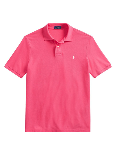 Shop Polo Ralph Lauren Men's Custom Slim-fit Cotton Mesh Polo In Hot Pink