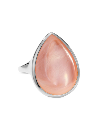 Shop Ippolita Women's Ondine Sterling Silver & Brown Shell Teardrop Ring In Pink Mother Of Pearl