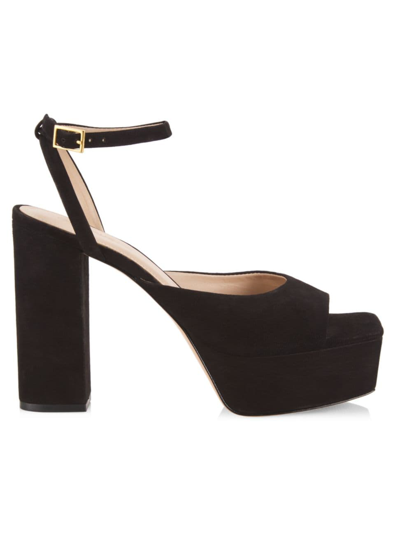 Shop Saks Fifth Avenue Women's Collection 115mm Suede Platform Sandals In Black