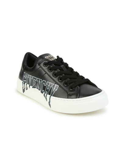 Shop Givenchy Baby Boy's, Little Boy's & Boy's Mini Me Basket Leather Sneakers In Black