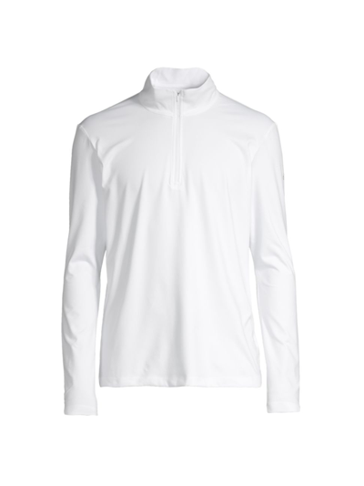 Shop Alo Yoga Men's Conquer Quarter-zip Pulse Shirt In White