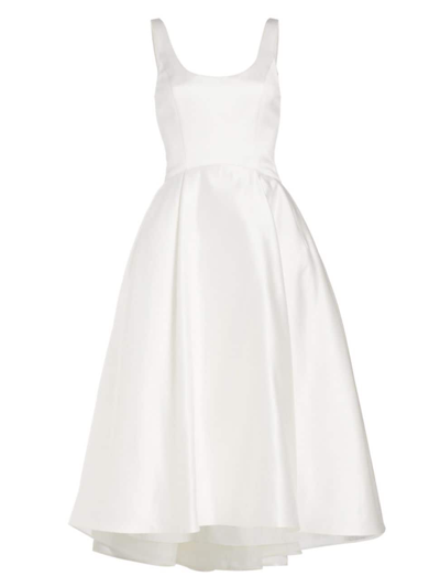 Shop Amsale Women's Duchesse Satin High-low Bridal Dress In Silk White