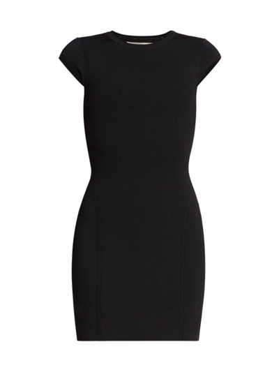 Shop Victoria Beckham Women's Jersey Cap-sleeve Mini Dress In Black