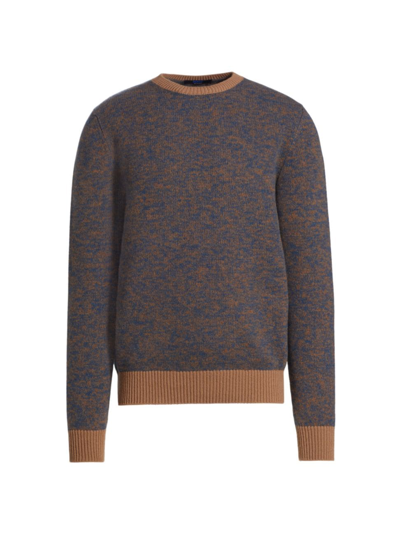 Shop Knt By Kiton Men's Virgin Wool-cashmere Jersey Sweater In Tobacco