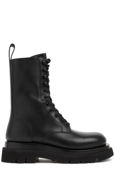 Shop Bottega Veneta Lug Lace-up Boots In Black