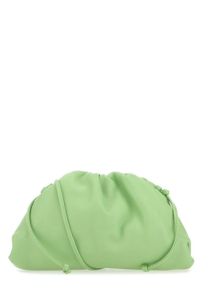 Shop Bottega Veneta Pastel Green Nappa Leather Mini Pouch Clutch In Default Title