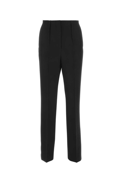 Shop Fendi Pleat Detailed Slim Fit Trousers In Black