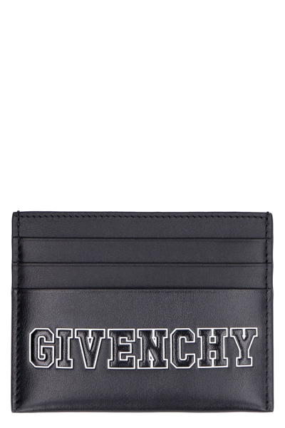 Shop Givenchy Logo Detail Leather Card Holder In Black
