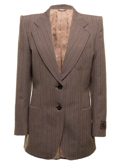 Shop Gucci Herringbone Wool Jacket In Default Title