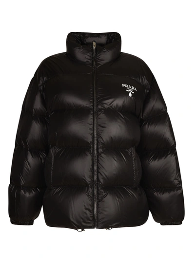 Shop Prada Quilted Re-nylon Padded Jacket In Black