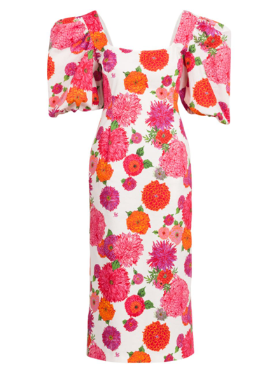 Shop La Doublej Women's Edition 33 Sizzler Puff-sleeve Midi-dress In Gyn