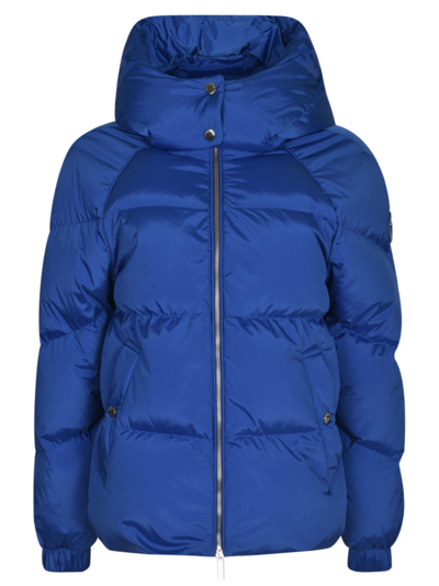 Shop Woolrich Classic Hooded Zip Padded Jacket In Ocean Blue