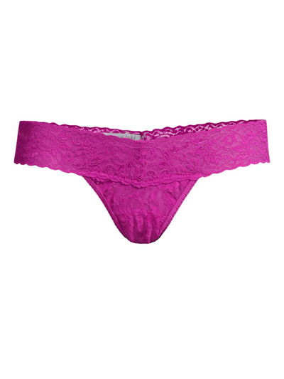 Shop Hanky Panky Women's Signature Lace Low-rise Lace Thong In Countess Pink