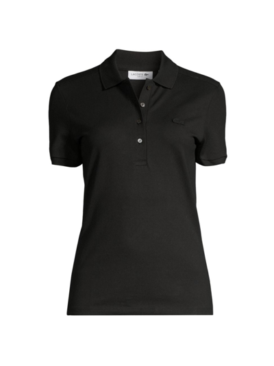 Shop Lacoste Women's Embroidered Logo Pique Polo In Black