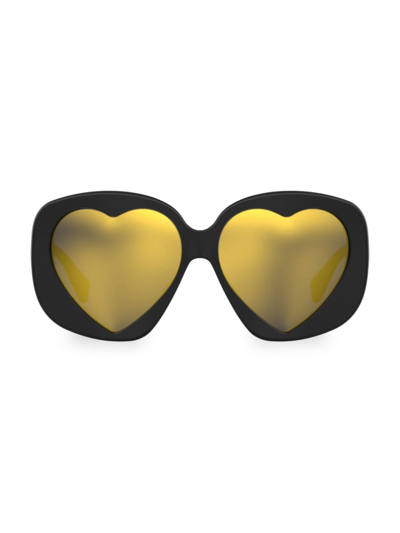 Shop Moschino Women's 61mm Heart Sunglasses In Black