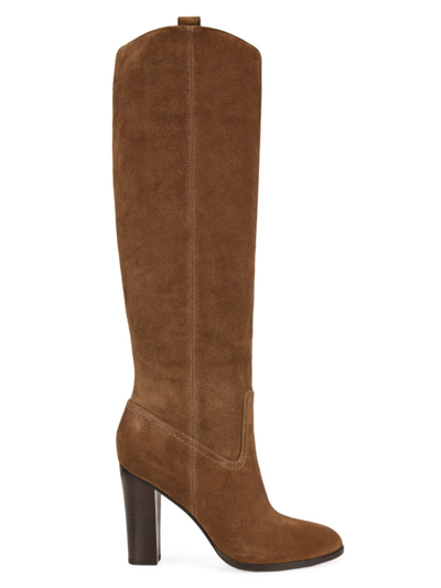 Shop Veronica Beard Women's Vesper 95mm Suede Knee-high Boots In Mocha Brown