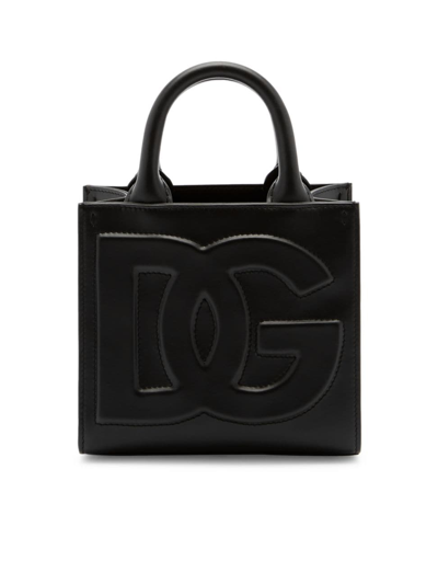 Shop Dolce & Gabbana Women's Small Dg Daily Leather Top-handle Bag In Nero