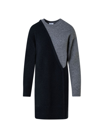 Shop Akris Punto Women's Colorblocked Wool-blend Sweater Dress In Black