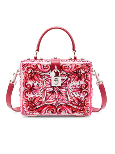 Shop Dolce & Gabbana Women's Maiolica Resin Top-handle Bag In Neutral