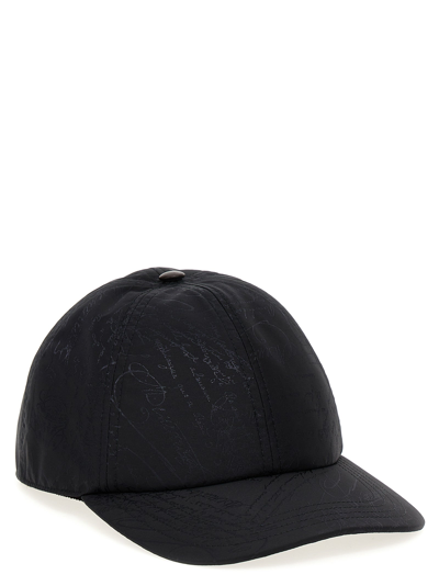 Shop Berluti Cappellino Logo All Over Hats Black