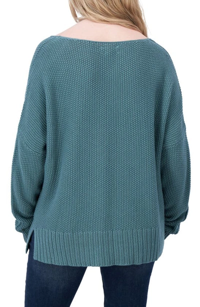 Shop Lucky Brand V-neck Pullover Sweater In Sea Pine