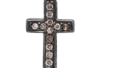 Shop Lois Hill Black Rhodium Plated Sterling Silver Brown Diamond Cross Pendant Necklace
