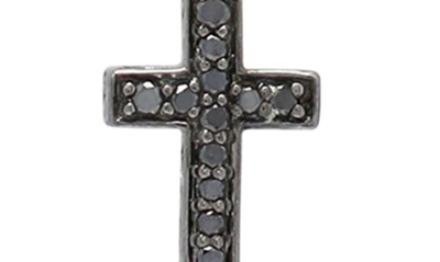 Shop Lois Hill Black Rhodium Plate Sterling Silver Brown Diamond Cross Pendant Necklace