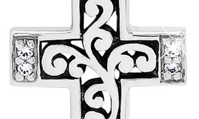 Lois Hill Sterling Silver Diamond Edge Cross Pendant Necklace In Silver