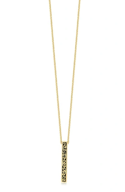 Shop Lois Hill 18k Gold Plated Sterling Silver Diamond Bar Pendant Necklace In Gold/ Silver
