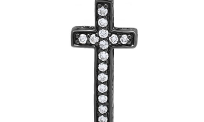 Shop Lois Hill Black Rhodium Plated Sterling Silver Diamond Cross Pendant Necklace