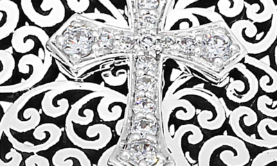Shop Lois Hill Sterling Silver Diamond Cross Scroll Cuff Bracelet