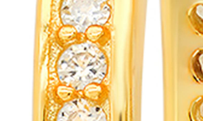 Shop Queen Jewels Cz Hoop Earrings In Gold