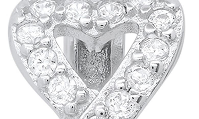 Shop Queen Jewels Petite Cz Heart Huggie Hoop Earrings In Silver