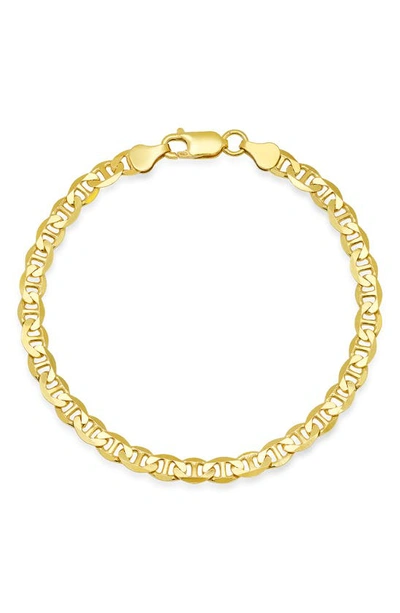 Shop Queen Jewels Sterling Silver Italian Mariner Chain Bracelet In Gold