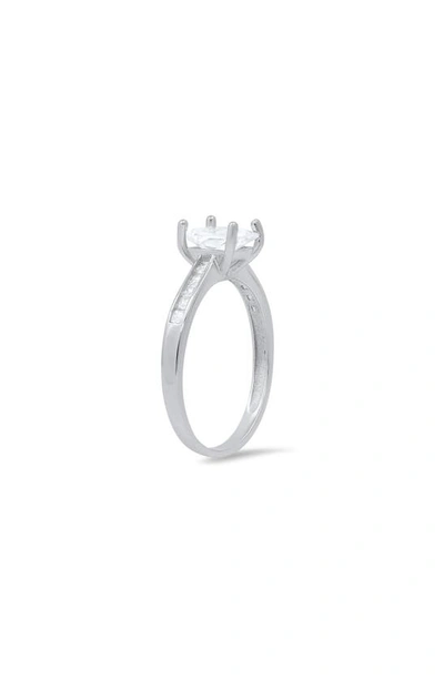 Queen Jewels Sterling Silver Princess Cut Cubic Zirconia Solitaire Ring In Silver