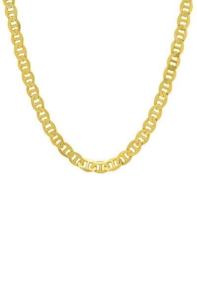 Shop Queen Jewels Sterling Silver Thick Italian Mariner Chain Necklace In Gold