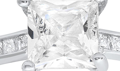 Queen Jewels Sterling Silver Princess Cut Cubic Zirconia Solitaire Ring In Silver