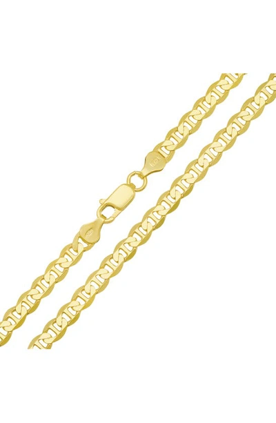 Shop Queen Jewels Sterling Silver Thick Italian Mariner Chain Necklace In Gold