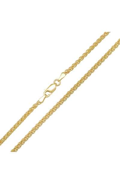 Shop Queen Jewels Sterling Silver Foxtail Wheat Chain Necklace In Gold