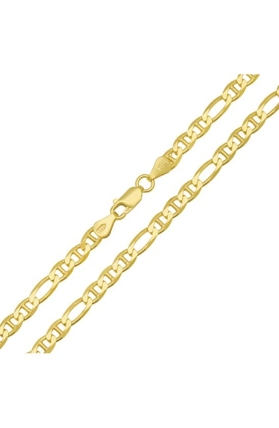 Shop Queen Jewels Sterling Silver Thick Italian Figaro Mariner Chain Necklace In Gold